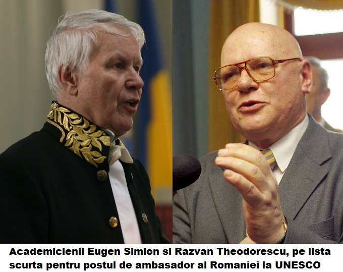 Academicienii Eugen Simion si Razvan Theodorescu - Ambasador UNESCO Paris