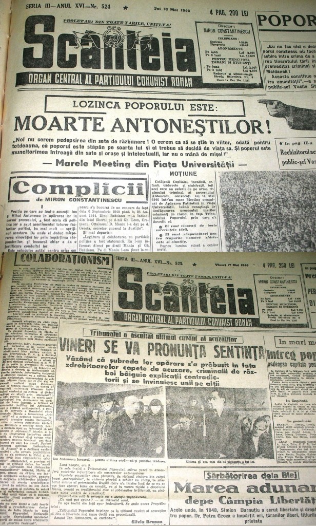 Scanteia Mai 1946 - Moarte Antonestilor - Miron Constantinescu si Silviu Brucan via Ziaristi Online