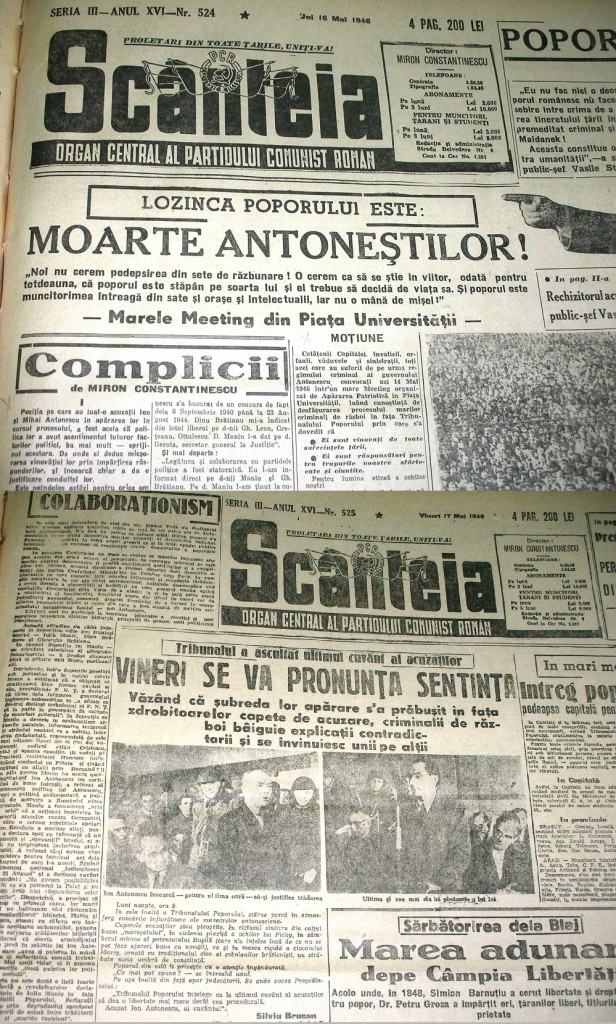 Scanteia Mai 1946 - Moarte Antonestilor - Miron Constantinescu si Silviu Brucan via Ziaristi Online