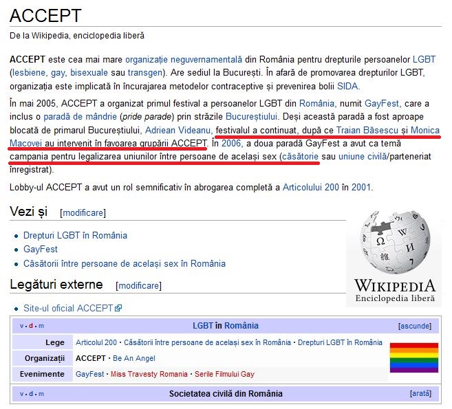 Asociatia Homosexualilor Accept - Monica Macovei - Traian Basescu - Wikipedia