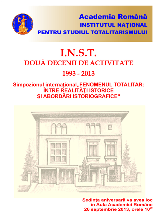 Institutul National pentru Studiul Totalitarismului INST Aniversare 20 de ani cu Prof Raduc Ciuceanu la Academia Romana
