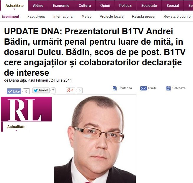 Romania Libera mita Badin Duicu DNA agent Tismaneanu Pacepa