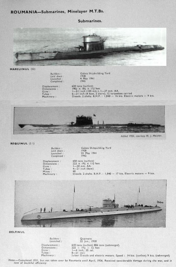 Submarinele Romaniei - Marsuinul Rechinul si Delfinul