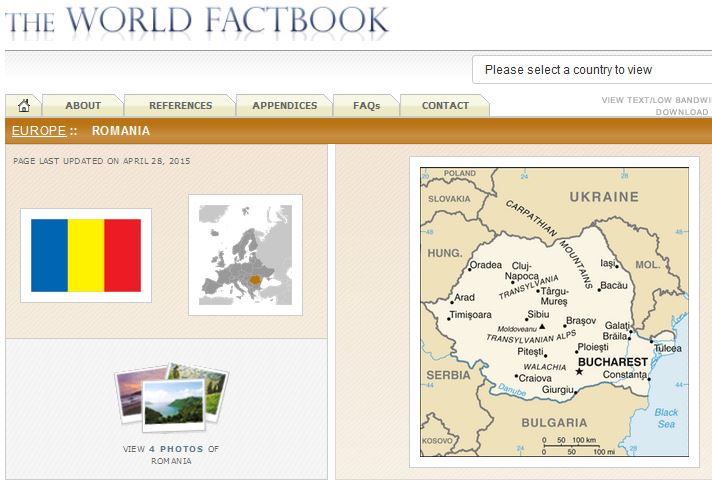 CIA World FactBook Romania