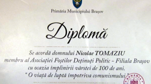 Diploma Nicolae Tomaziu