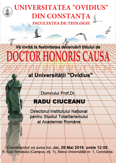 Afis Prof Radu Ciuceanu Dr Honoris Causa Univ Ovidius