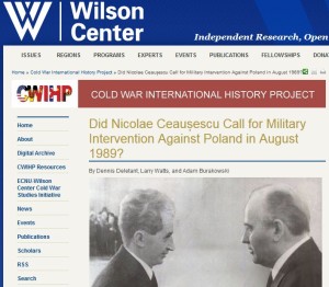 Ceausescu - Gorbaciov - Deletant - Larry Watts - Brakowski - Woodrow Wilson Center
