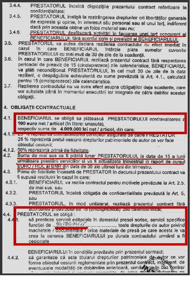 Contract Vladimir Tismaneanu - Dan Voiculescu - Intact - Jurnalul National - Securitate 3