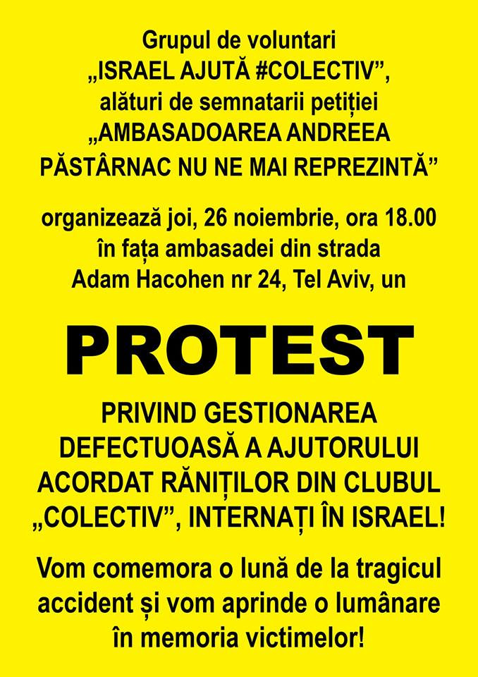 Protest Tel Aviv Pastarnac Colectiv