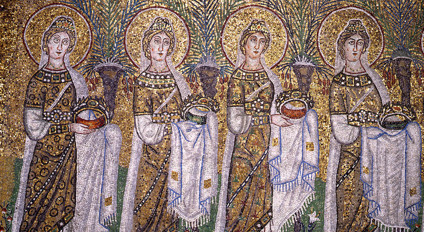 basilica_di_sant_apollinare_particolare_corteo_delle_vergini mozaic mironosite in catrinta romaneasca